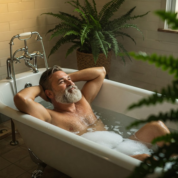 湯船にゆっくり浸かる